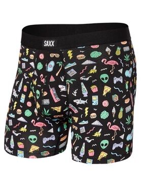 Saxx Day Tripper boxer briefs fun bits print aliens game boy pizza
